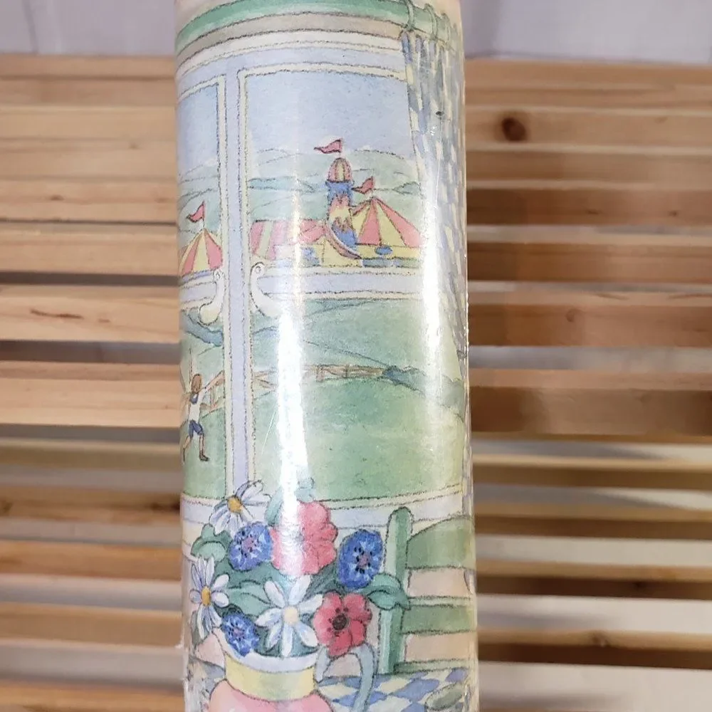 Vintage Laura Ashley Home Polly Put the Kettle On Wallpaper Border Farmhouse
